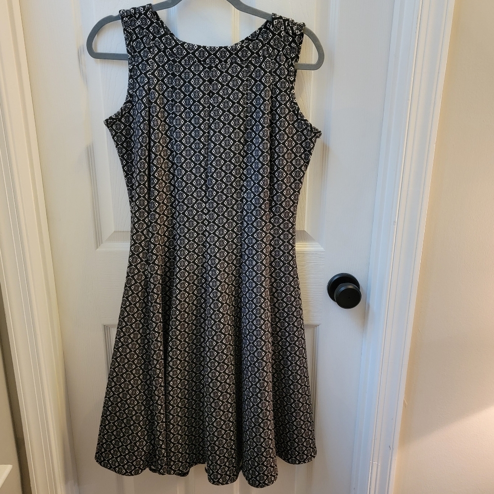 Fit and Flare Geometric Dress